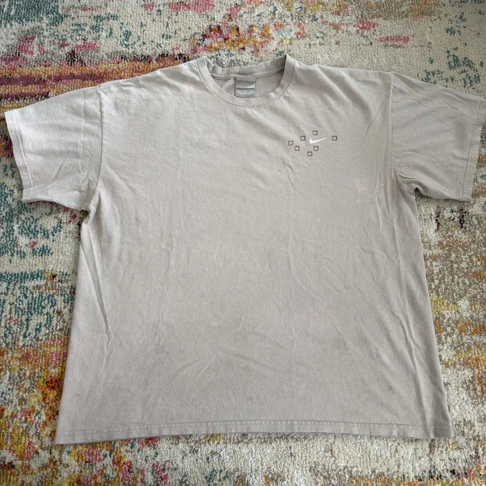 Nike Vintage Y2K Swoosh Graphic T-Shirt Mens XXL Grey Brown Matrix